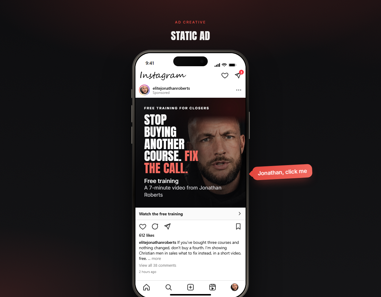 Static ad preview