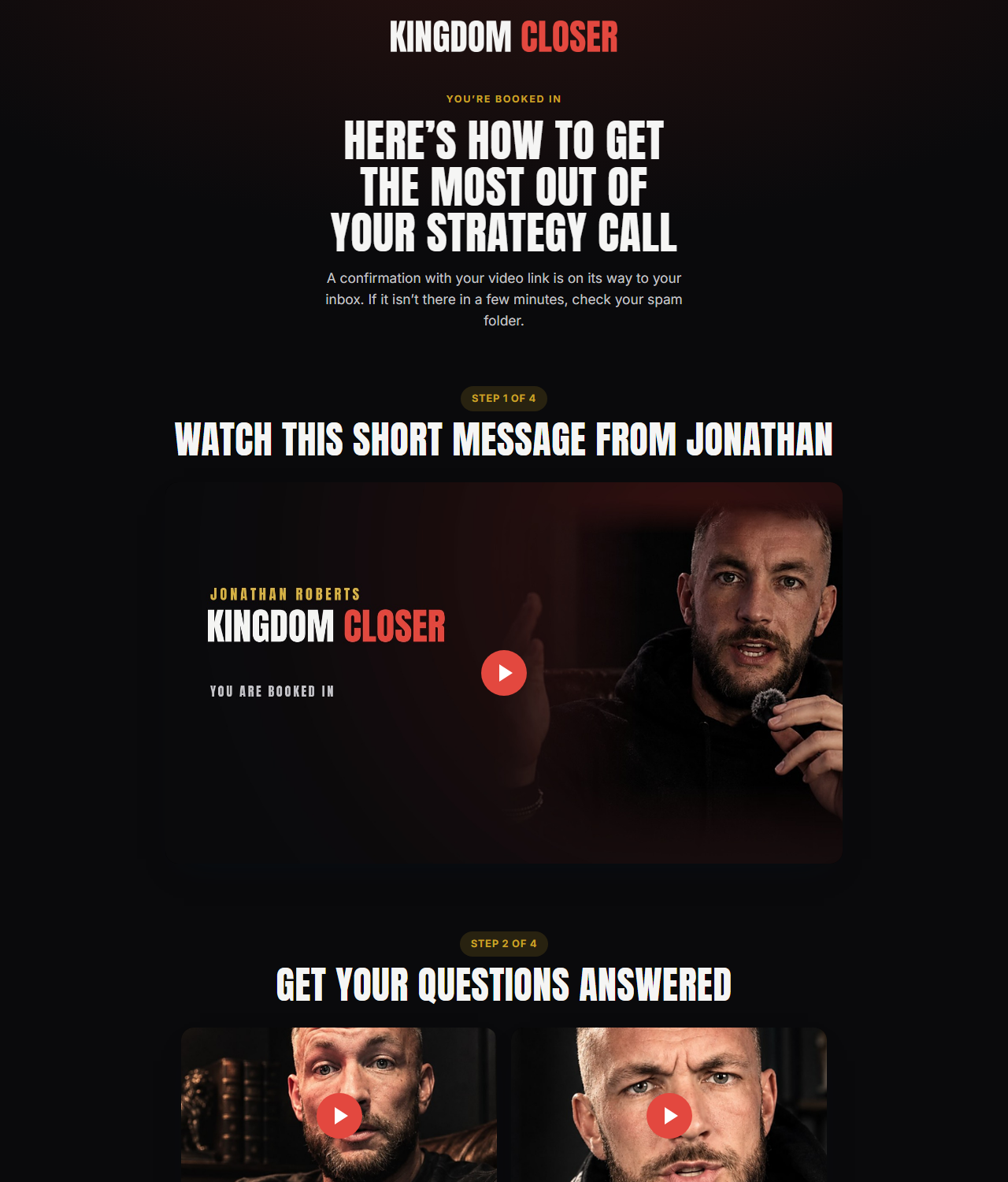 Confirmation page preview